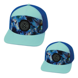 Color Vibes Hat Bundle, Flat Bill, Snapback Hat, Nebula, Mint, Blue, Mens Hat, Womens Hat, Front Picture 