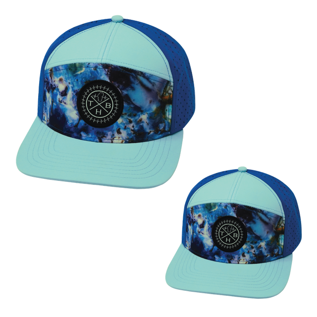 Color Vibes Hat Bundle, Flat Bill, Snapback Hat, Nebula, Mint, Blue, Mens Hat, Womens Hat, Front Picture 