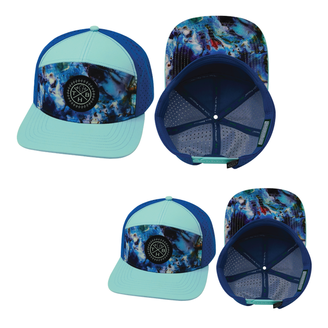 Color Vibes Hat Bundle, Flat Bill, Snapback Hat, Nebula, Mint, Blue, Mens Hat, Womens Hat, Main Picture 