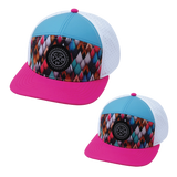 Color Vibes Hat Bundle, Flat Bill, Snapback Hat, Neon Peaks, Neon Pink, Neon Green Blue, White, Mens Hat, Womens Hat, Front Picture