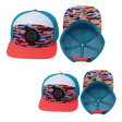 Color Vibes Hat Bundle, Flat Bill, Snapback Hat, Party Blocks, Neon Peach, White, Neon Blue, Mens Hat, Womens Hat, Main Picture 