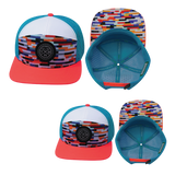 Color Vibes Hat Bundle, Flat Bill, Snapback Hat, Party Blocks, Neon Peach, White, Neon Blue, Mens Hat, Womens Hat, Main Picture 