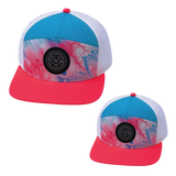 Color Vibes Hat Bundle, Flat Bill, Snapback Hat, Pixi Dust, Neon Peach, Neon Blue, White, Mens Hat, Womens Hat, Front Picture 