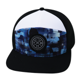 Color Vibes Hat, Flat Bill, Snapback Hat, Artist Storm, Black, White, Mens Hat, Womens Hat, Front Picture