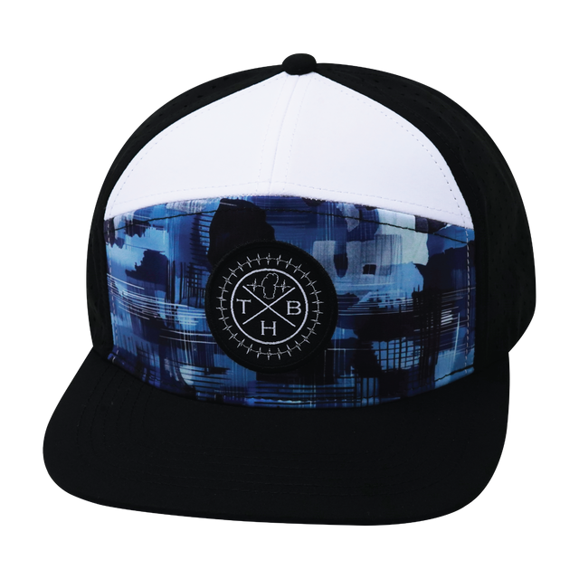 Color Vibes Hat, Flat Bill, Snapback Hat, Artist Storm, Black, White, Mens Hat, Womens Hat, Front Picture