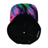 Color Vibes Hat, Flat Bill, Snapback Hat, Aurora, Pink. Black, Mens Hat, Womens Hat, Underbill Picture