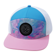 Color Vibes Hat, Flat Bill, Snapback Hat, Cotton Candy, Pink, Neon Blue, White, Mens Hat, Womens Hat, Front Picture