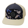 Color Vibes Hat, Flat Bill, Snapback Hat, Dusk Camo, Cream, Charcoal, Mens Hat, Womens Hat, Front Picture