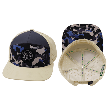 Color Vibes Hat, Flat Bill, Snapback Hat, Dusk Camo, Cream, Charcoal, Mens Hat, Womens Hat, Main Picture