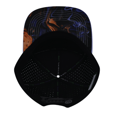 Color Vibes Hat, Flat Bill, Snapback Hat, Midnight Mirage, Baby Blue, Black, Mens Hat, Womens Hat, Underbill Picture