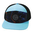 Color Vibes Hat, Flat Bill, Snapback Hat, Midnight Mirage, Baby Blue, Black, Mens Hat, Womens Hat, Front Picture