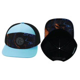 Color Vibes Hat, Flat Bill, Snapback Hat, Midnight Mirage, Baby Blue, Black, Mens Hat, Womens Hat, Main Picture