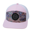  Color Vibes Hat, Flat Bill, Snapback Hat, Mosaic Curves, Light Pink White, Mens Hat, Womens Hat, Front Picture 