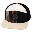 Color Vibes Hat, Flat Bill, Snapback Hat, Mystic Tree, Cream, White, Black, Mens Hat, Womens Hat, Front Picture 