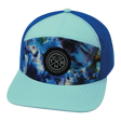 Color Vibes Hat, Flat Bill, Snapback Hat, Nebula, Mint, Blue, Mens Hat, Womens Hat, Front Picture 