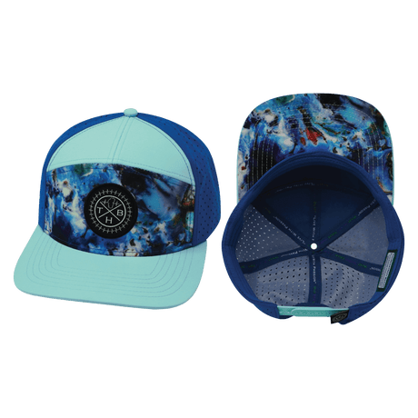 Color Vibes Hat, Flat Bill, Snapback Hat, Nebula, Mint, Blue, Mens Hat, Womens Hat, Main Picture 