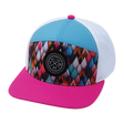 Color Vibes Hat, Flat Bill, Snapback Hat, Neon Peaks, Neon Pink, Neon Green Blue, White, Mens Hat, Womens Hat, Front Picture