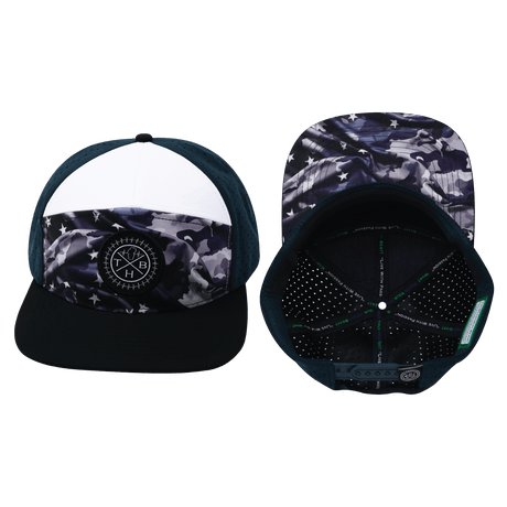 Color Vibes Hat, Flat Bill, Snapback Hat, Patriots Night, Black, White, Navy, Mens Hat, Womens Hat, Main Picture