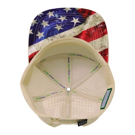 Color Vibes Hat, Flat Bill, Snapback Hat, Rugged Flag, Cream, Mens Hat, Womens Hat, Underbill Picture