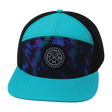 Color Vibes Hat, Flat Bill, Snapback Hat, Space Dust, Neon Green Blue, Black, Mens Hat, Womens Hat, Front Picture 