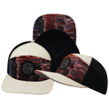 Color Vibes Hat - Flat Bill - Art Deco - Cream / Black - Laser Mesh