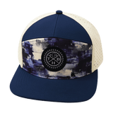Color Vibes Hat, Flat Bill, Snapback Hat, Artist Flow, Navy, Cream, Mens Hat, Womens Hat, Front Picture
