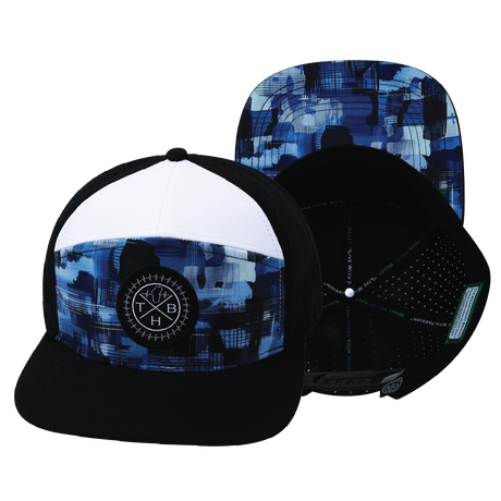 Color Vibes Hat, Flat Bill, Snapback Hat, Artist Storm, Black, White, Mens Hat, Womens Hat, Main Picture