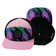 Color Vibes Hat, Flat Bill, Snapback Hat, Aurora, Pink. Black, Mens Hat, Womens Hat, Main Picture