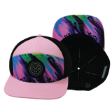 Color Vibes Hat, Flat Bill, Snapback Hat, Aurora, Pink. Black, Mens Hat, Womens Hat, Main Picture