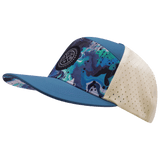 Color Vibes Hat, Flat Bill, Snapback Hat, Blue Dream, Slate Blue, Cream, Mens Hat, Womens Hat, Side Picture 