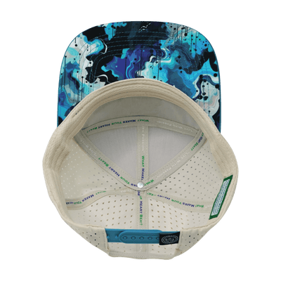 Color Vibes Hat, Flat Bill, Snapback Hat, Blue Dream, Slate Blue, Cream, Mens Hat, Womens Hat, Underbill Picture 