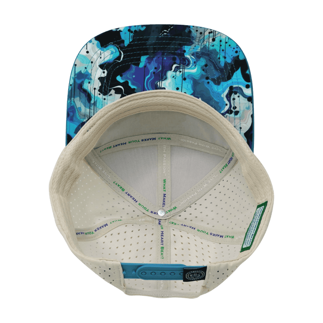 Color Vibes Hat, Flat Bill, Snapback Hat, Blue Dream, Slate Blue, Cream, Mens Hat, Womens Hat, Underbill Picture 