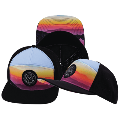 Color Vibes Hat, Flat Bill, Snapback Hat, Blue Ridge, Black, Baby Blue, Mens Hat, Womens Hat, Main Picture