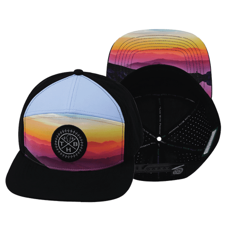 Color Vibes Hat, Flat Bill, Snapback Hat, Blue Ridge, Black, Baby Blue, Mens Hat, Womens Hat, Main Picture 