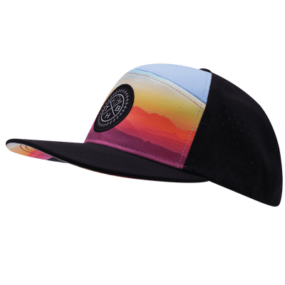 Color Vibes Hat, Flat Bill, Snapback Hat, Blue Ridge, Black, Baby Blue, Mens Hat, Womens Hat, Side Picture