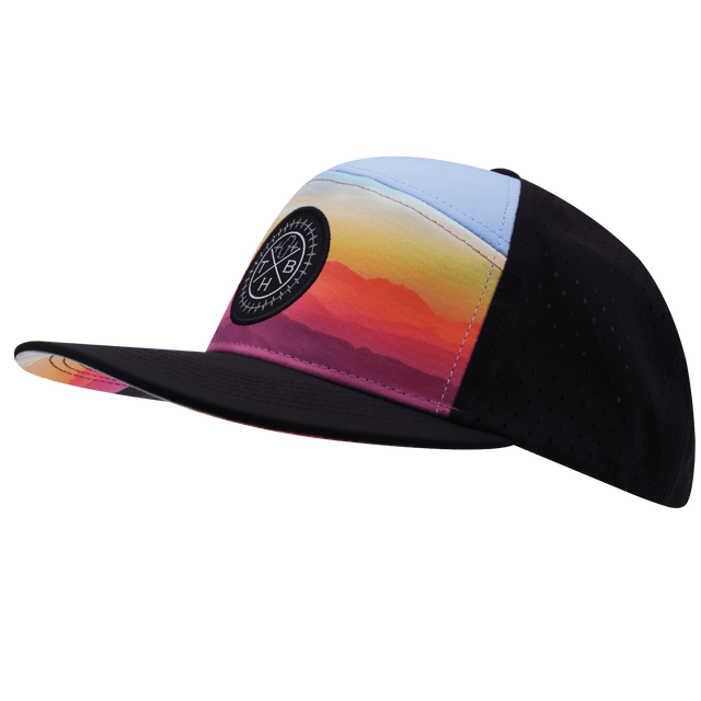 Color Vibes Hat, Flat Bill, Snapback Hat, Blue Ridge, Black, Baby Blue, Mens Hat, Womens Hat, Side Picture 