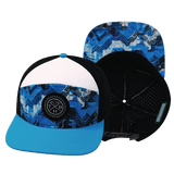 Color Vibes Hat, Flat Bill, Snapback Hat, Blue Shock, Neon Blue, White, Black, Mens Hat, Womens Hat, Main Picture 