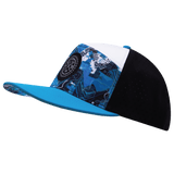 Color Vibes Hat, Flat Bill, Snapback Hat, Blue Shock, Neon Blue, White, Black, Mens Hat, Womens Hat, Side Picture 