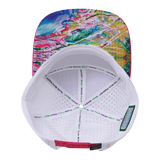 Color Vibes Hat, Flat Bill, Snapback Hat, Candy Land, Neon Pink, Neon Blue, White, Mens Hat, Womens Hat, Underbill Picture  