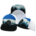 Color Vibes Hat - Flat Bill - City Drip - Black / Blue / White - Laser Mesh