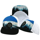 Color Vibes Hat, Flat Bill, Snapback Hat, City Drip, Black, Blue, White, Mens Hat, Womens Hat, Main Picture 