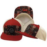 Color Vibes Hat, Flat Bill, Snapback Hat, Copper Stitch, Red Rock, Cream, Mens Hat, Womens Hat, Main Picture
