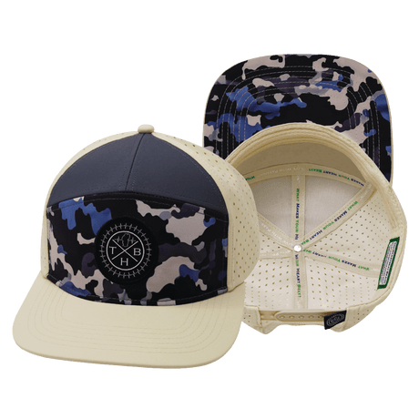 Color Vibes Hat, Flat Bill, Snapback Hat, Dusk Camo, Cream, Charcoal, Mens Hat, Womens Hat, Main Picture