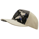 Color Vibes Hat, Flat Bill, Snapback Hat, Dusk Camo, Cream, Charcoal, Mens Hat, Womens Hat, Side Picture