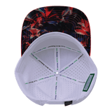 Color Vibes Hat, Flat Bill, Snapback Hat, Electric Eden, Neon Peach, Neon Blue, White, Mens Hat, Womens Hat, Underbill Picture 