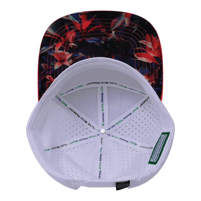 Color Vibes Hat, Flat Bill, Snapback Hat, Electric Eden, Neon Peach, Neon Blue, White, Mens Hat, Womens Hat, Underbill Picture 