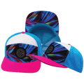 Color Vibes Hat - Flat Bill - Feather Glow - Neon Pink / White / Neon Blue - Laser Mesh