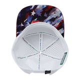 Color Vibes Hat, Flat Bill, Snapback Hat, Geo Flag, Red, Navy, White, Mens Hat, Womens Hat, Underbill Picture