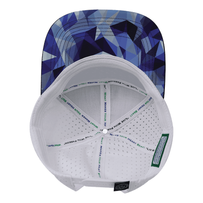 Color Vibes Hat, Flat Bill, Snapback Hat, Geo Blue, Navy, White, Mens Hat, Womens Hat, Underbill Picture 