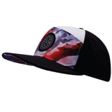 Color Vibes Hat, Flat Bill, Snapback Hat, Geo Flag, Black, White, Mens Hat, Womens Hat, Side Picture 